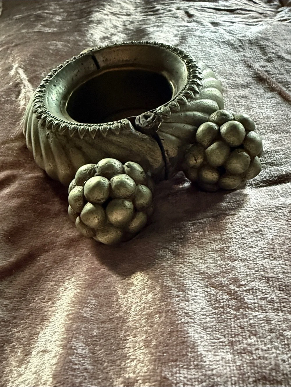 Vintage Bedouin anklet/bracelet made into small dish or candle holder.